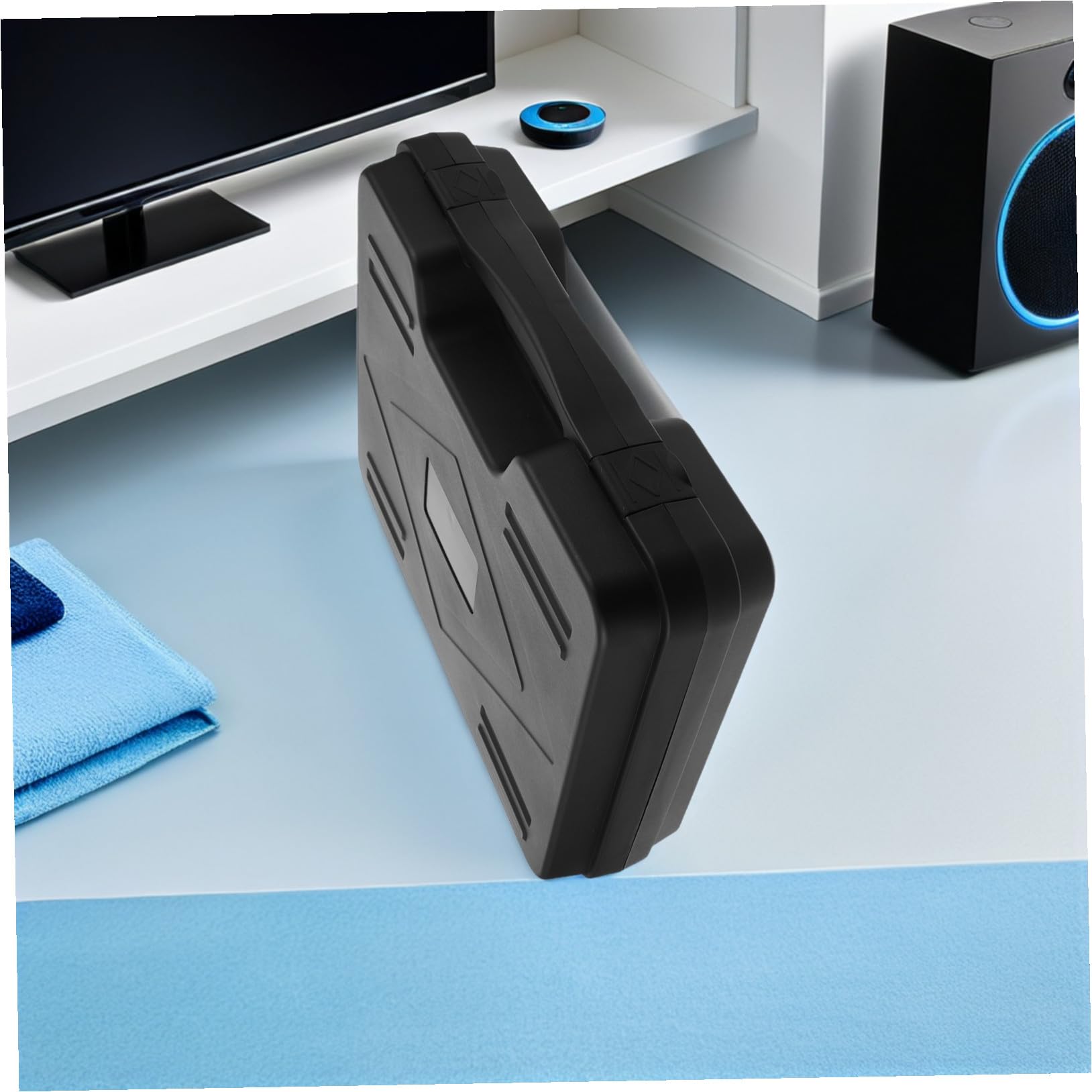 minkissy Estuche Rígido para Micrófono Grande, Caja Protectora y Resistente a Golpes, con Espuma Acolchada para Almacenamiento Seguro, Asa Portátil para Transmisiones en Directo y Viajes