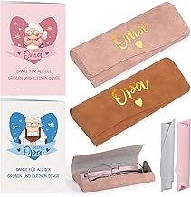 Set of 2 Grandma Grandpa Gift, Glasses Case with Cleaning Cloth and Cards, Birthday, Christmas, New Year Gift for Grandma and Grandpa