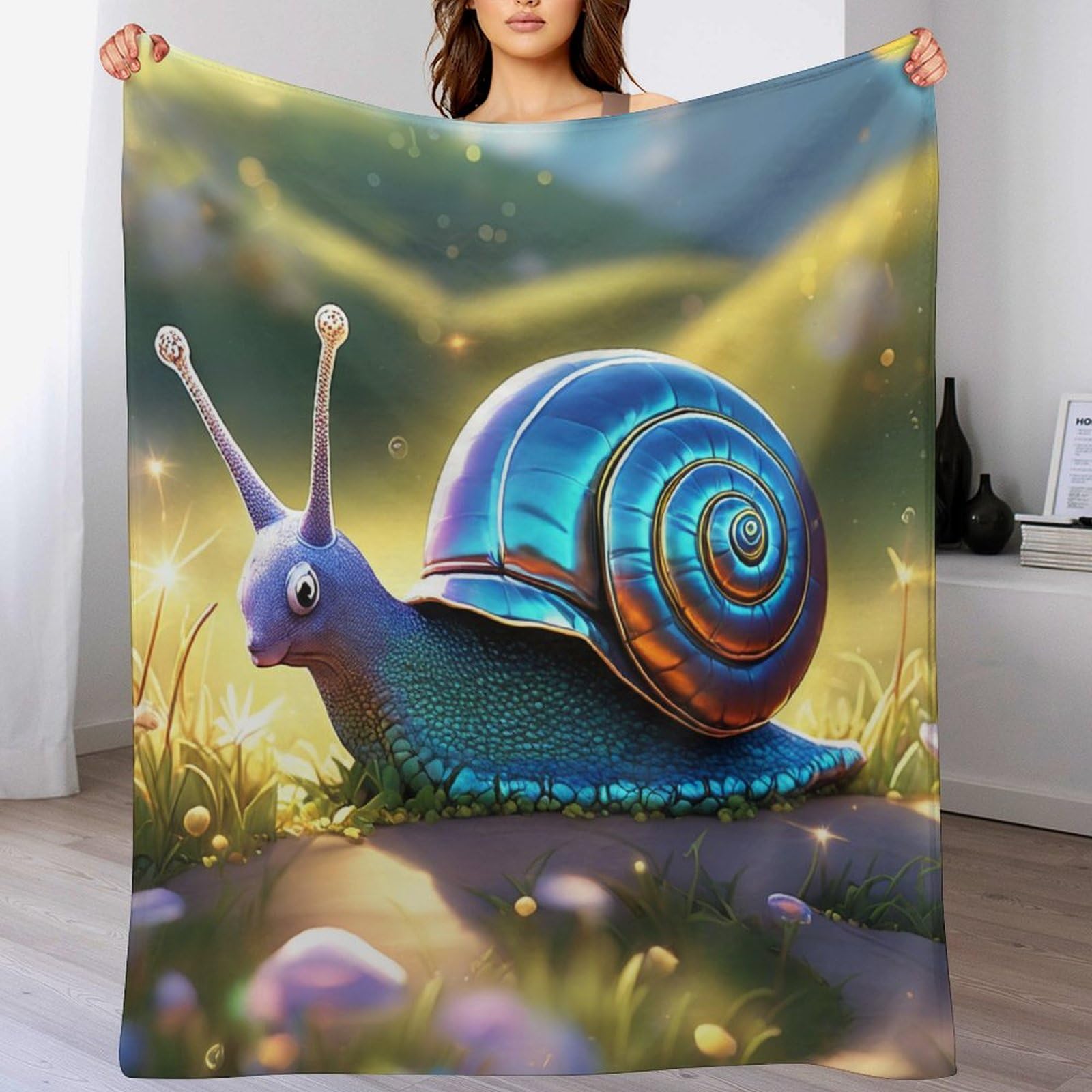Couverture flannel Escargot Mignon grand jeté de lit et couvre-lit doux salon 180x200cm
