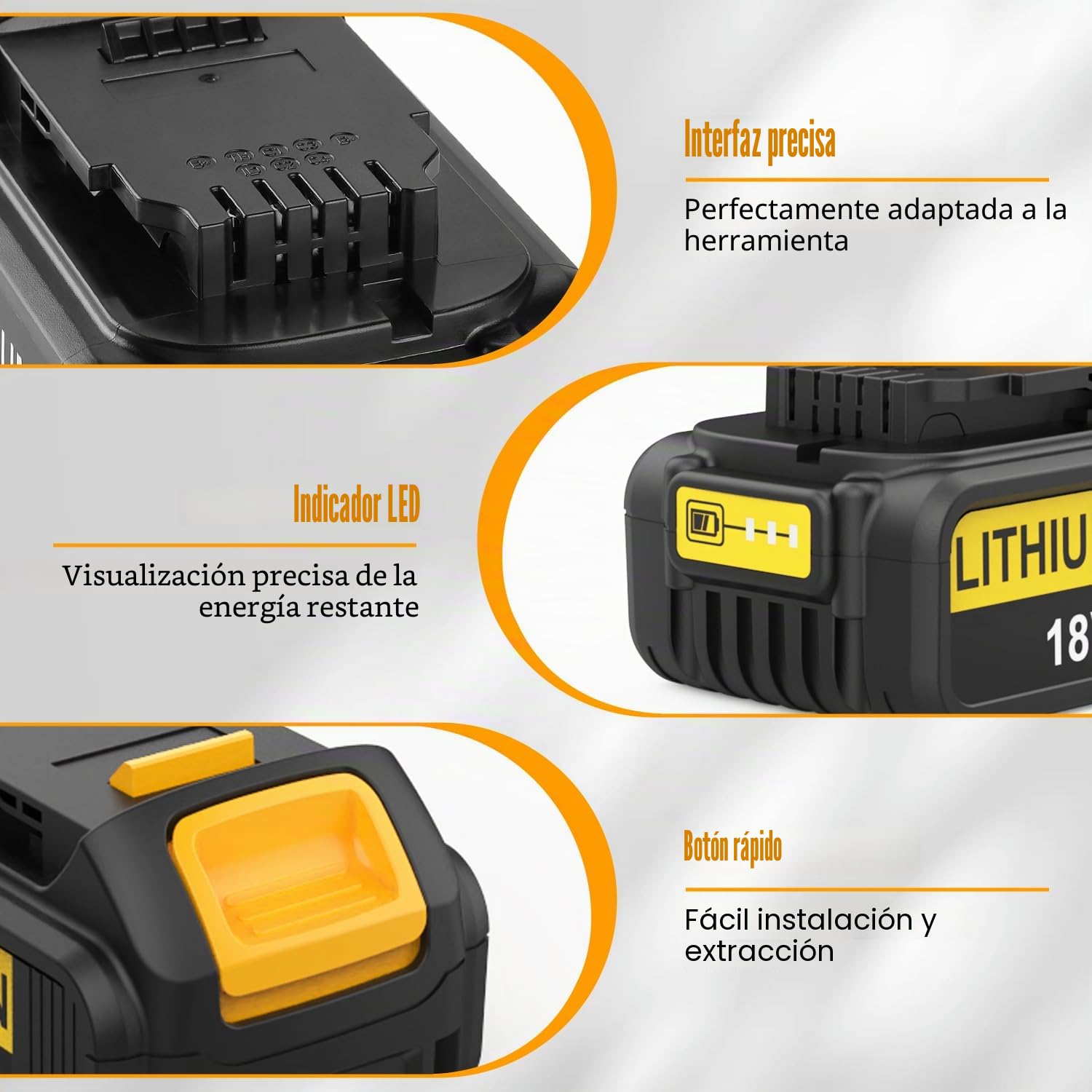Energup 2Pcs 18V 5.0Ah Baterías de Repuesto para Dewalt 18V Batería DCB181 DCB182 DCB184 DCB201 DCB205 DCB200