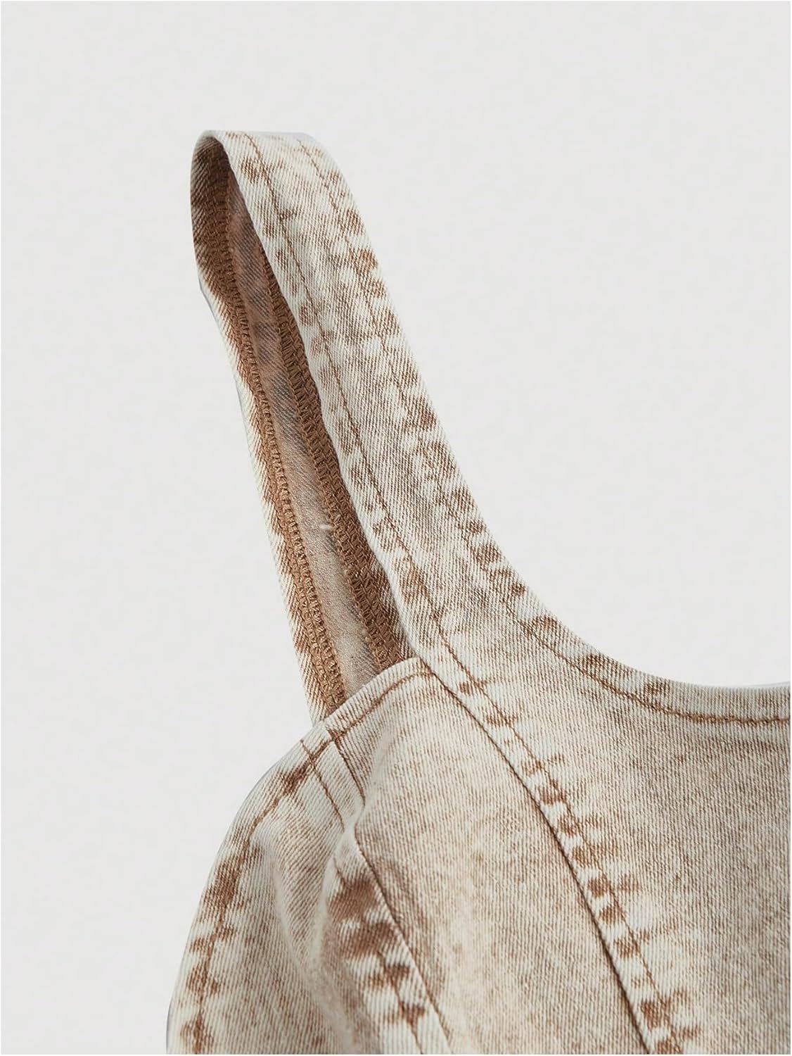 OYOANGLE Women's Denim Sleeveless Crop Tops V Neck Asymmetrical Hem Fitted Jean Corset Bustier Streetwear - Image 3