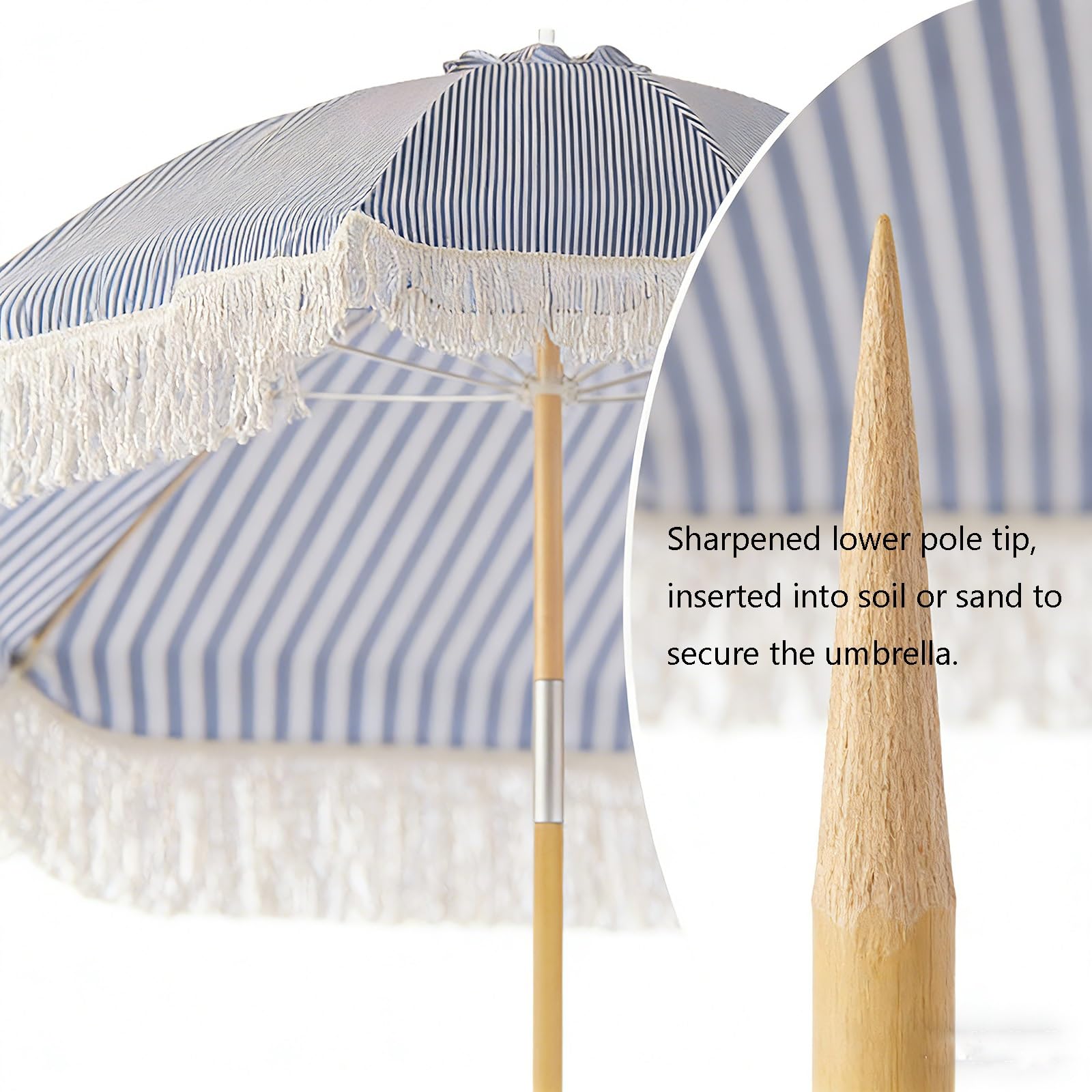 Parasol przeciwsłoneczny na taras, wiatroszczelny parasol z ramą z włókna szklanego, odpowiedni do kawiarni i użytku na zewnątrz, 1,8 m