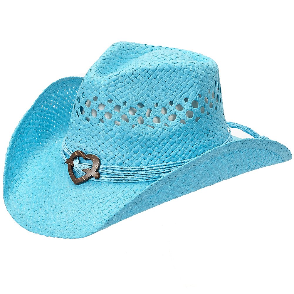 Port ClassicShapeable Straw Country Cowboy Hat, Heart