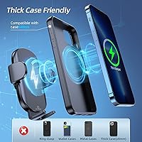 Vista 4 de APPS2Car Wireless Car Charger 15W Fast Charging Car Phone Holder Charger Wireless Car Charger Mount for Dashboard Windshield Air Vent Compatible