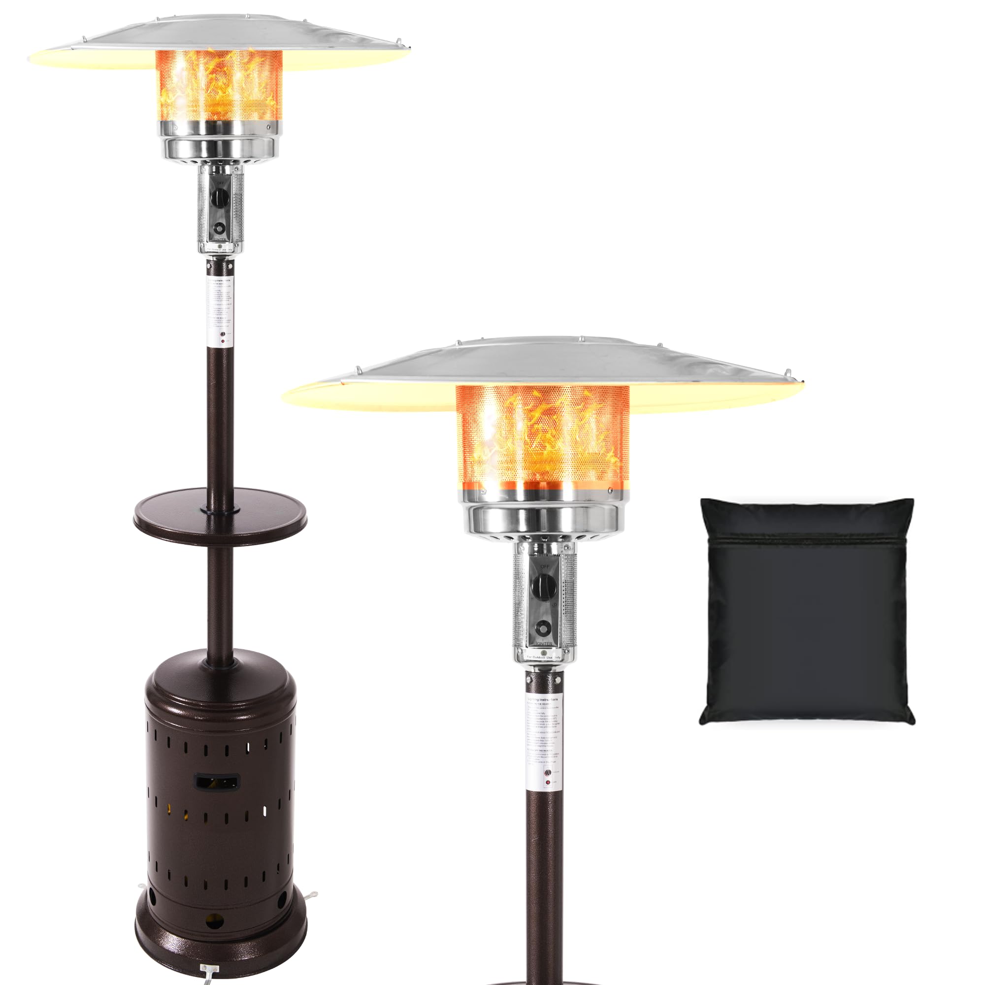 Buy Outdoor Propane Patio Heater 46,000 BTU with Wheels and Protective