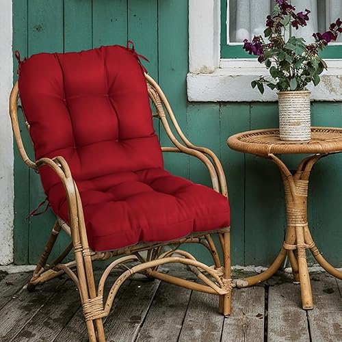 Miniatura 8 de EAGLE PEAK Juego de 1 cojines copetudos para asiento de exteriorinterior, 42 x 21 pulgadas, rojo