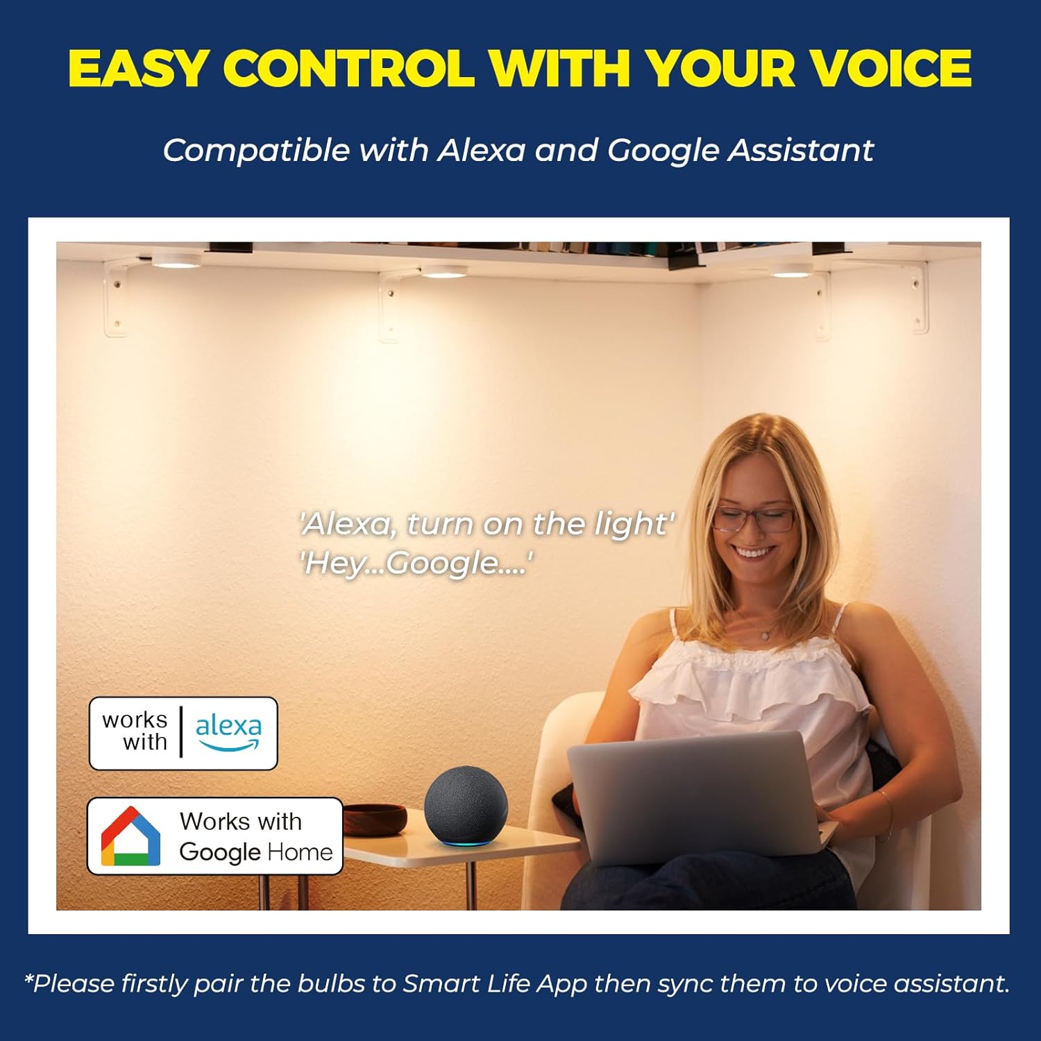 Lightinginside GU10 Smart Light Bulbs 50W Equivalent, 38°Beam Angle, Smart Bulb Works with Alexa/Google Home/Smart Life, 5W 420LM, RGBCW Bluetooth Spotlight Track Light, 2.4G WiFi, ETL Listed, 4PCS 4 71W9LowyebL. AC SL1500