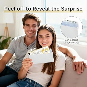 Scratch Card Reveal Boarding Pass – 5 Pack Personalised Holiday Surprise Cards with White Envelopes, Gold Scratch Stickers & Gold Trim Design, Scratch to Reveal Travel Gift for Birthday, Annive