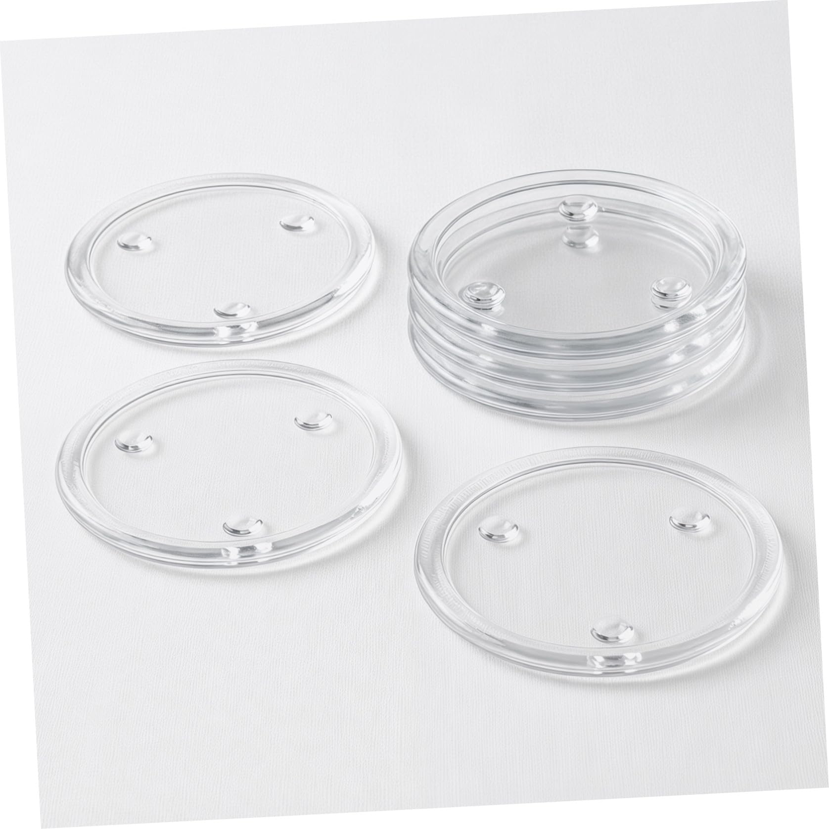 Garneck 6 Piezas Plato Redondo para Velas de Vidrio Transparente para Mesa