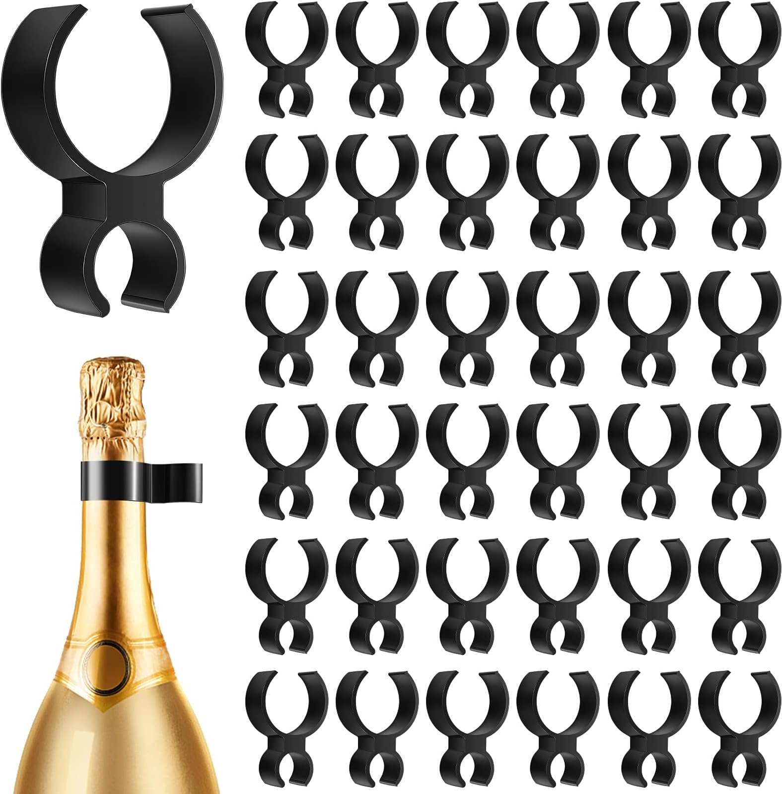 Blulu 48 Piece Champagne Bottle Sparkler Clips - Single Holder Safety Clips for Candle