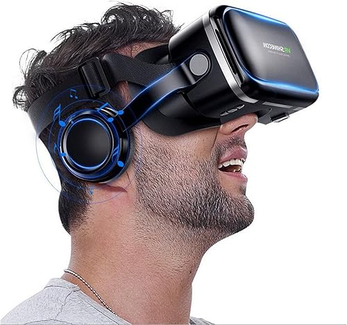 3D Headset VR Glasses 360Movie Game Viewer wRemote Teen Boy Girl Adult Gift Compatible for iPhone 14 13 12 11 Pro Mini SE X XR XS 8 7 Samsung Galaxy