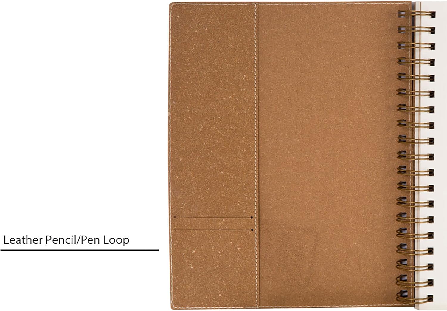 Creative Mark Double Wire Spiral Bound Field Sketch Book [270 Pages - 9.84 x 7.48"], Brown Embossed Leatherette Journal, Light Cream High-Grade Paper, Perfect for Dry Media and Drawing with Pen Loop