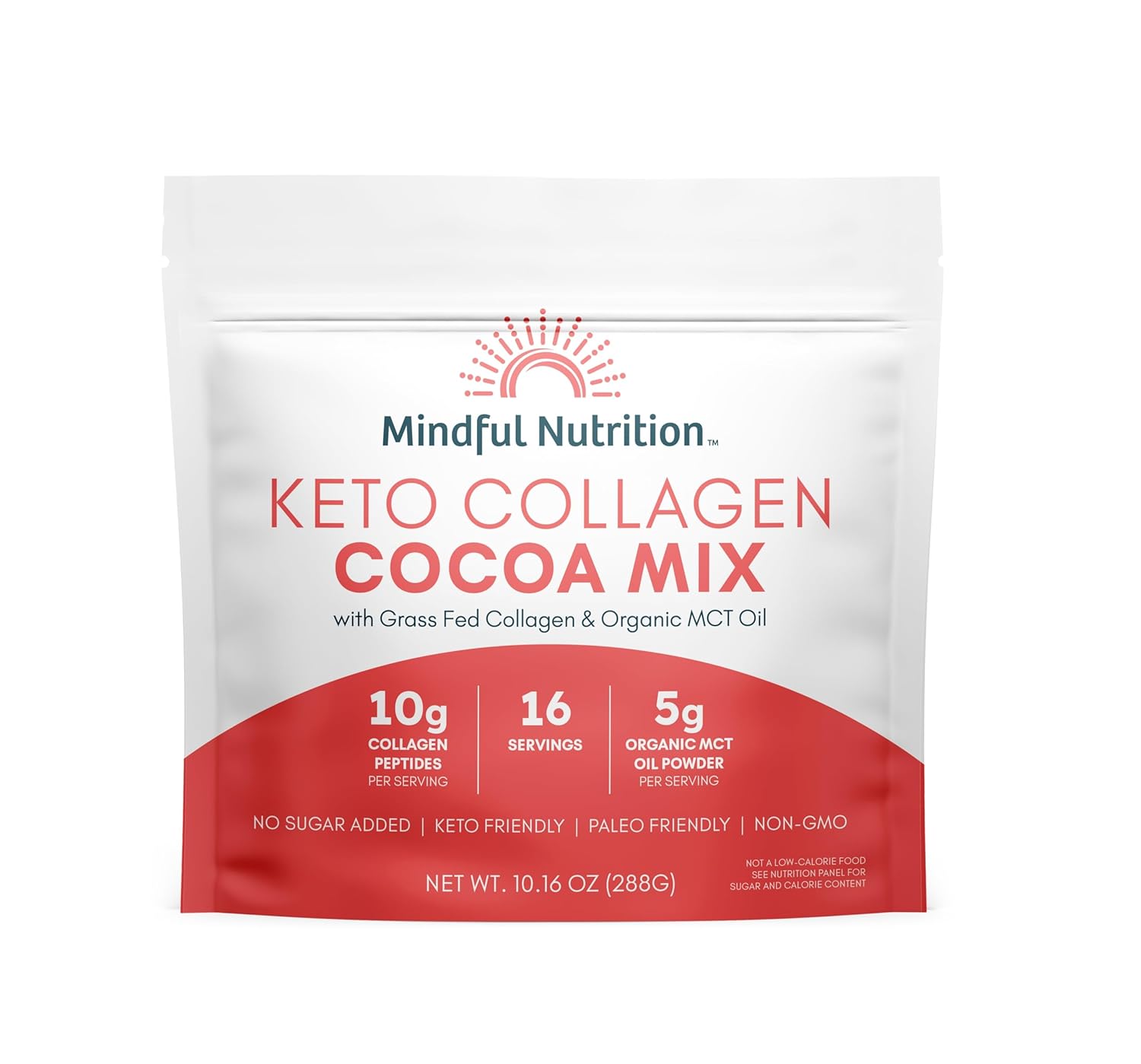 Mindful Nutrition Keto Protein Cocoa Mix with Collagen Peptides Powder & Organic MCT Oil Friendly Paleo Sugar Free Chocolate Non Dairy Hot Chocolate, 10.16 Ounce