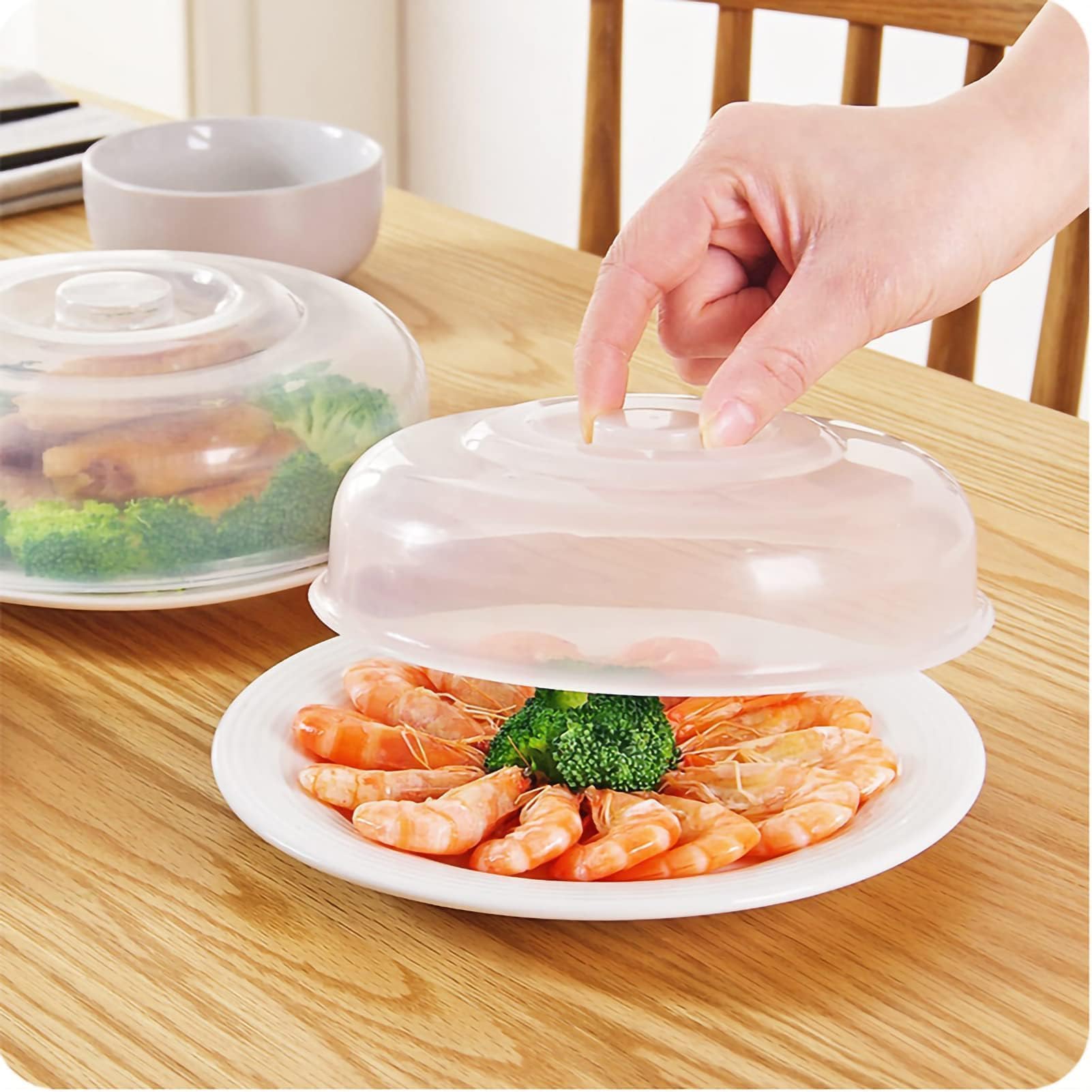 Microwave Splatter Guard Lid with Steam Vents 7.87in Clear Microwave Cover for Food Anti Plate Bowl Splatter Cover Guard Lid for Dishwasher Safe and Refrigerator