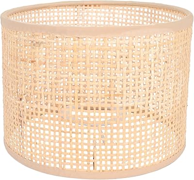 KALLORY Rattan Lamp Shade E27 Woven Light Cover Rustic Indoor
