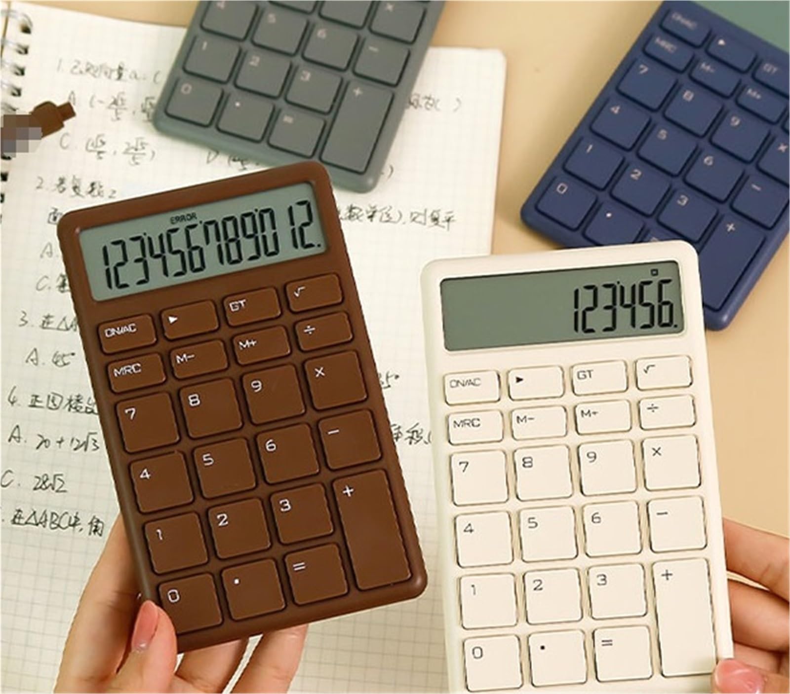 Herramientas De CáLculo Calculadora Multifuncional con Pantalla De 12 Dígitos For Oficina Financiera Portátil For Estudiantes Adecuadas para Colegio Y Hogar(Bruin)