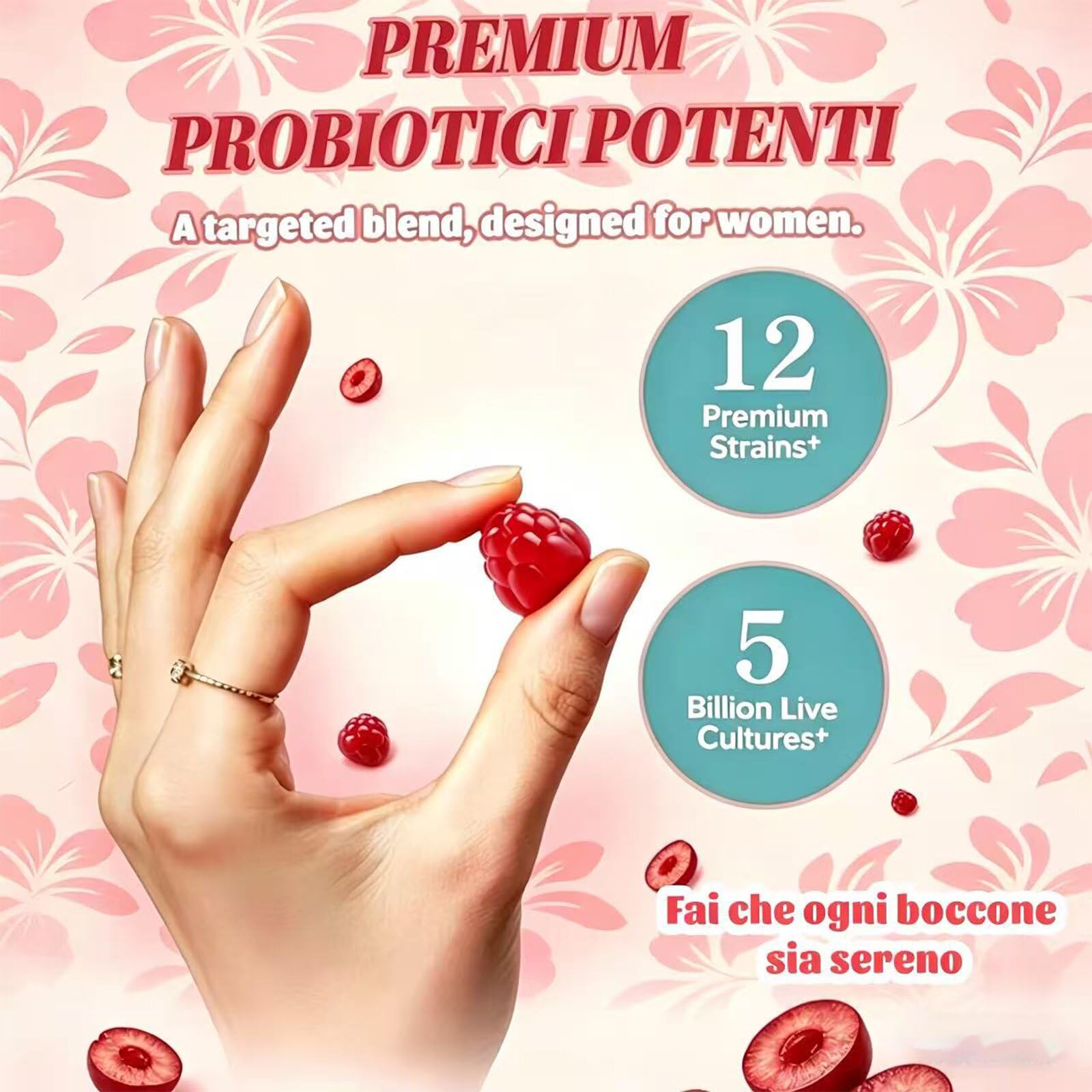 Gominolas Probióticas para Mujeres - 60 Unidades | Soporte Íntimo con Prebióticos y Arándano Rojo | Promueve Equilibrio de pH, Equilibrio de Levaduras y Salud Inmunológica | Refresca el Olor Íntimo