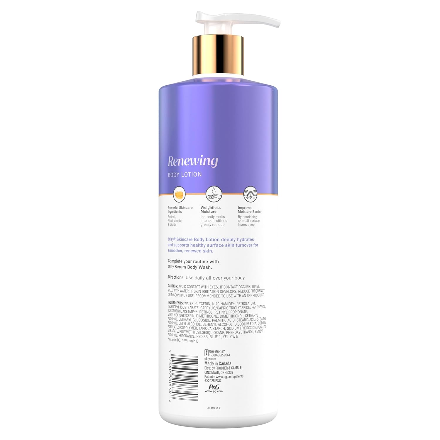 Olay Body Lotion for Women, Smoothing with Retinol Serum, Visibly Smoother Skin, 24hr Moisture & Hydration, Fast Absorbing Formula, Vitamin B3 Complex, For All Skin Types, 17 fl oz - Image 11