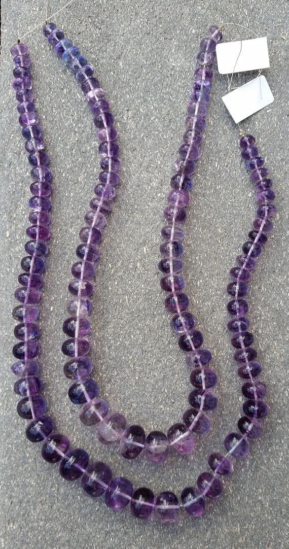 Perles de fluorite violette véritable et rare en dégradé de rondelles lisses de haute qualité