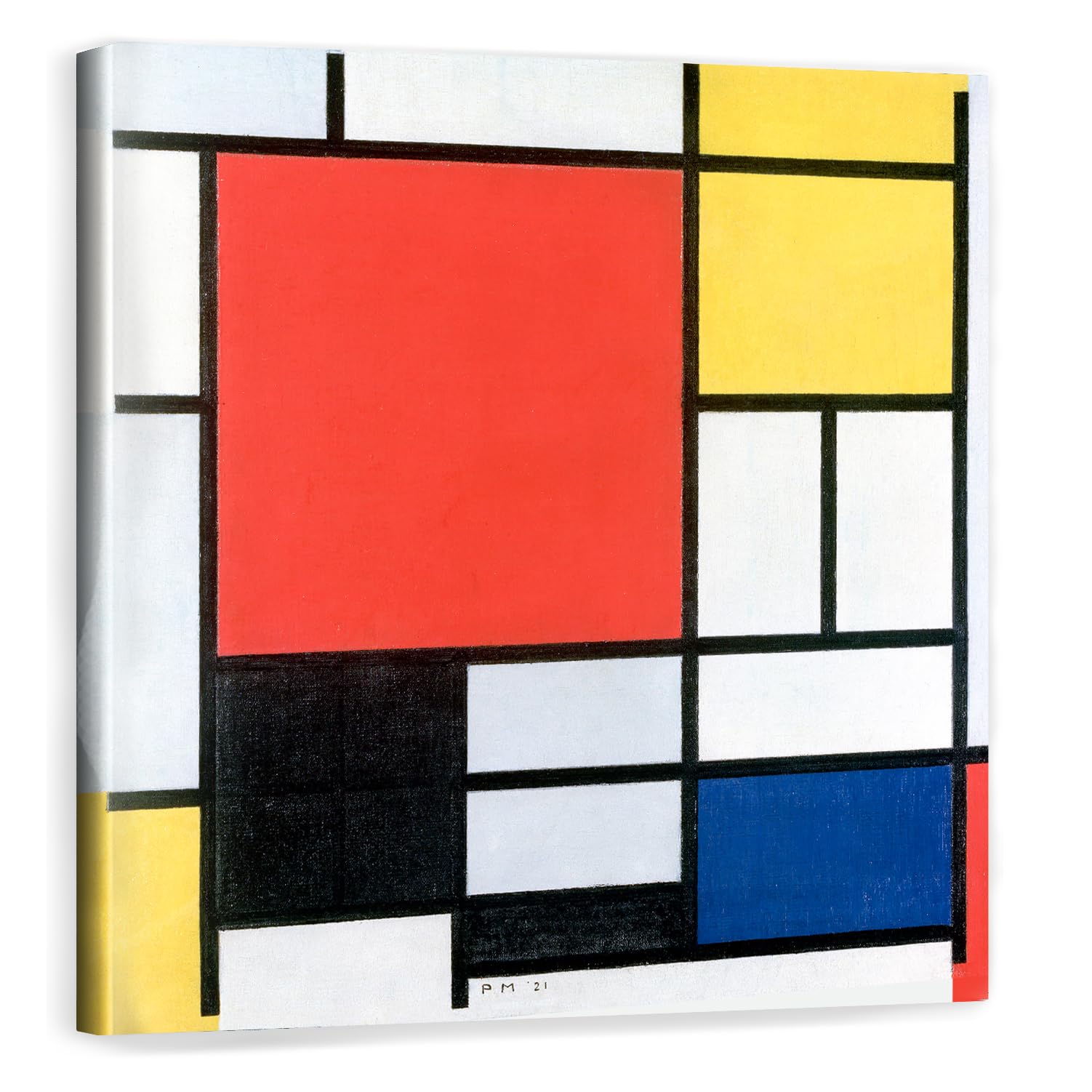 Piet Mondriaan Composition en Rouge impression giclée sur toile 60x60 cm