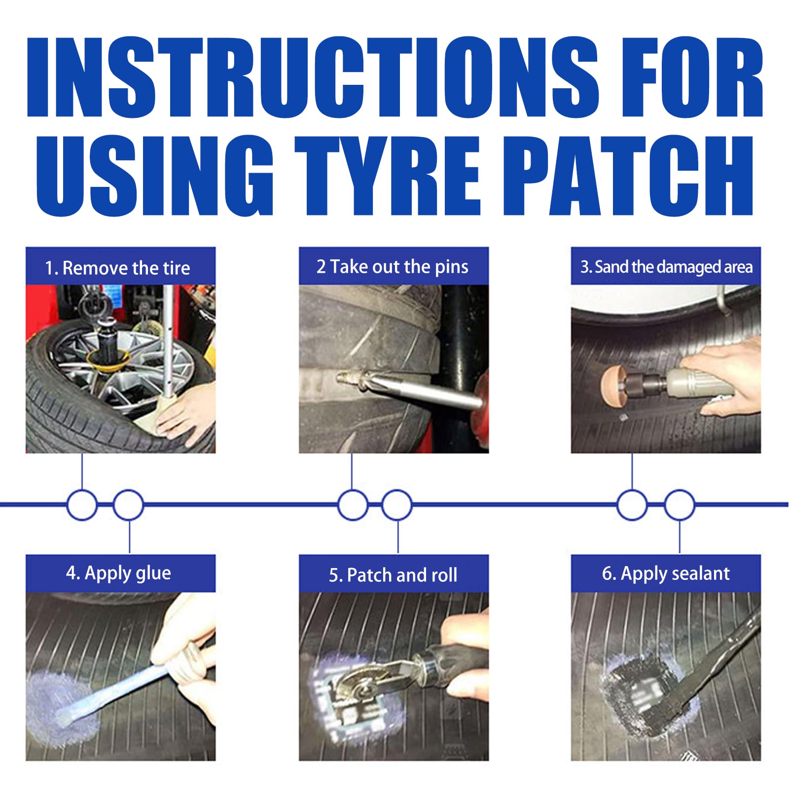 90PCS Tire Repair Patch Kit - 32mm 42mm 58mm Round Patches For Bike, Motorcycle, Car, Truck