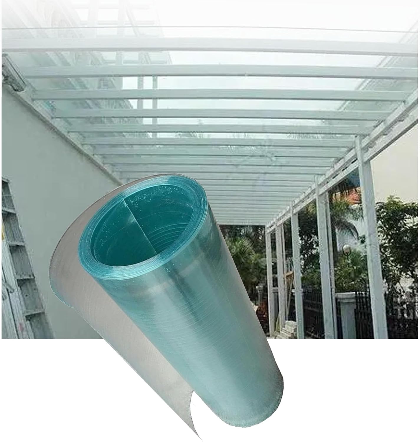 FRP Lighting Board,DIY Greenhouses Frame Polycarbonate Sheet,Polycarbonate Roofing Sheet,for Roof Farming,Gardening, Courtyards,Canopy, Carport Balcony,Conservatory,P(Size:120 cmx500 cm(3.94x16.4 ft))