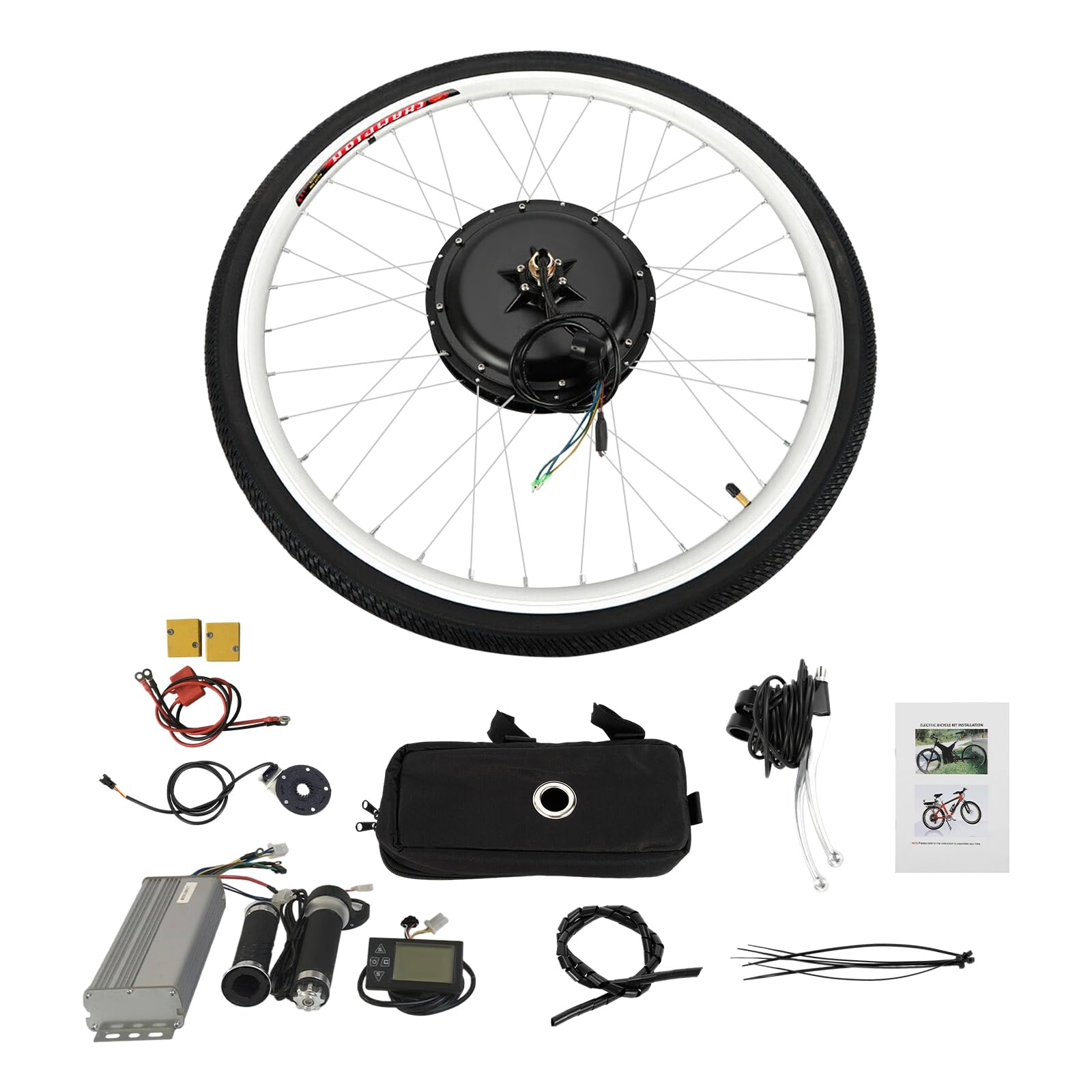 Electric Bike Conversion Kit, 48V 1000W 700C 28"/ 29" Front/Rear Wheel Electric Bicycle Hub Kit Dual Mode Controller w/LCD Display & PAS, 5-Speed Adjustment E-Bike Conversion Kit