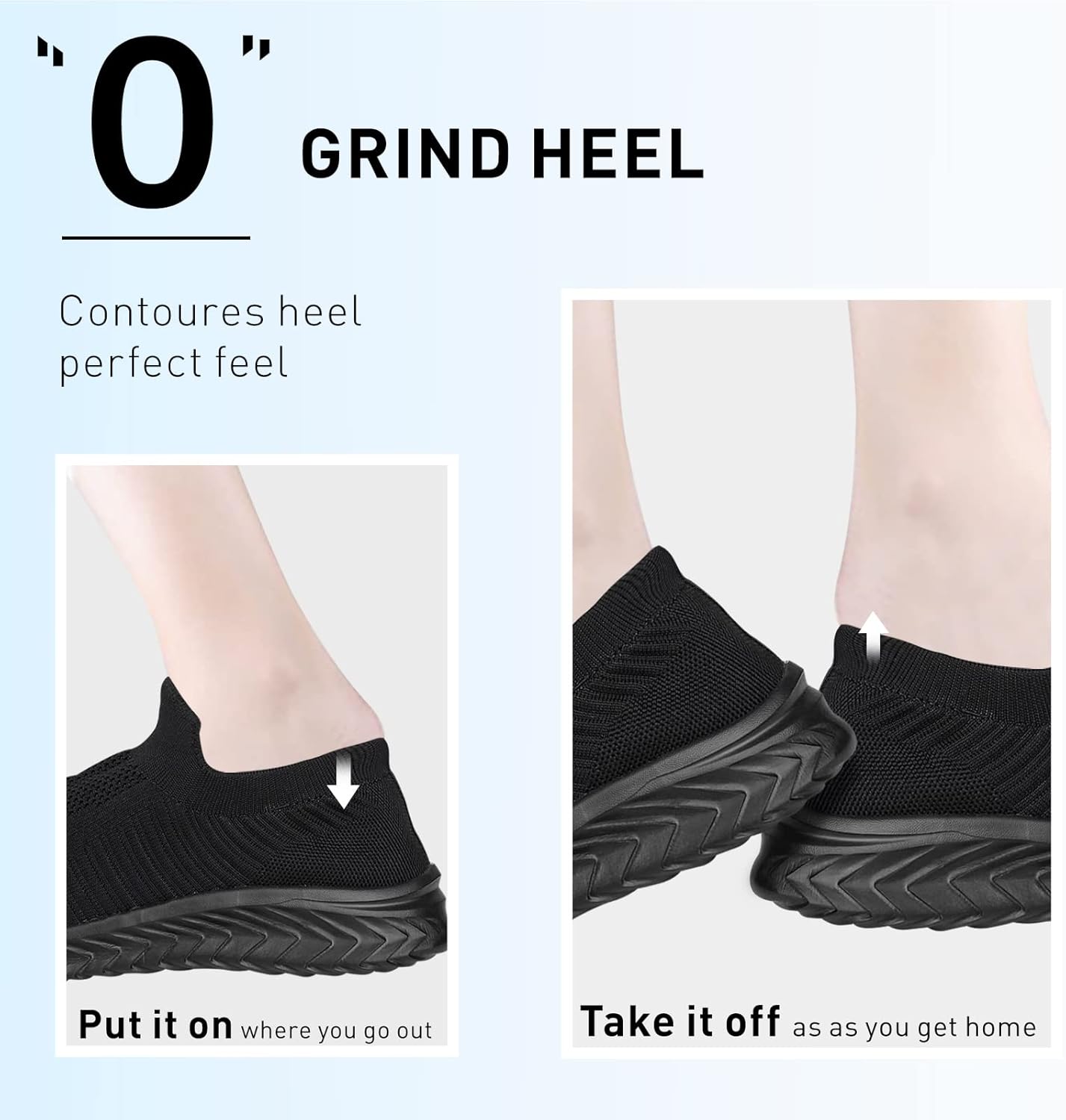 JIAFO Womens Athletic Walking Shoes, Women Slip On Shoes Sneakers, Non Slip Running Shoes for Women, Laceless Casual Breathable Lightweight Mesh Knit - Image 3