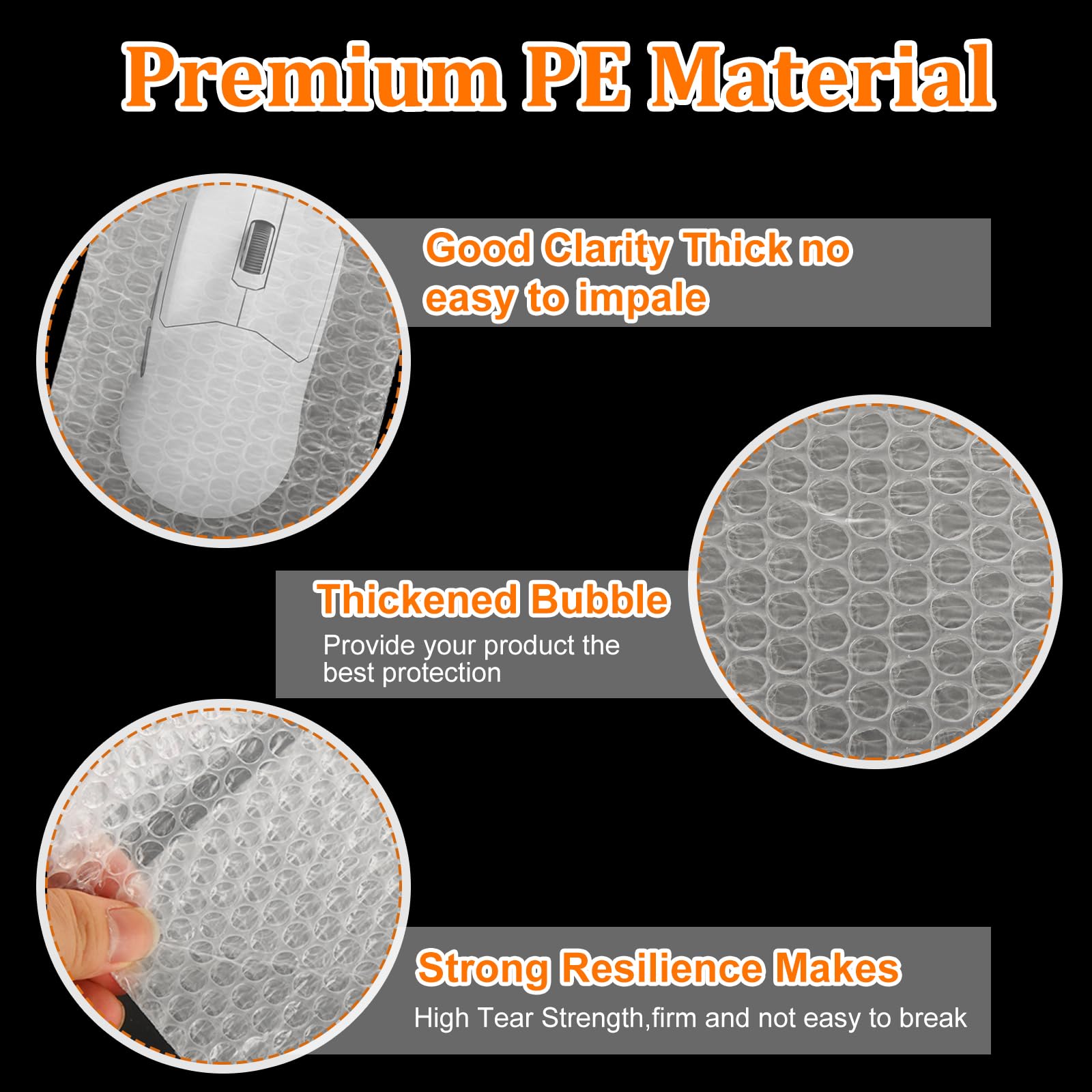 DAJAVE Luftpolsterbeutel, 10,2 x 15,2 cm, transparent, doppelwandige Luftpolstertasche, Polsterung, Verpackungsbeutel für kleine Unternehmen, Umzug, Versandaufbewahrung, 300 Stück