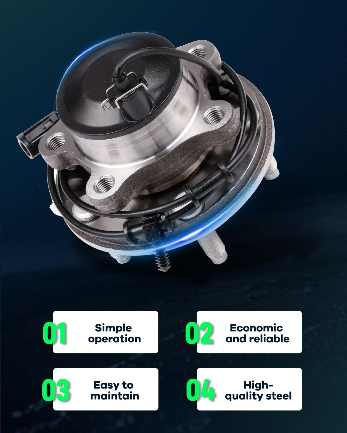 SCITOO Compatible with Wheel Bearing and Hub Assembly OE 513169 for 2000-2008 for Jaguar S-Type Wheel Hub Bearing 5 Bolts W/ABS