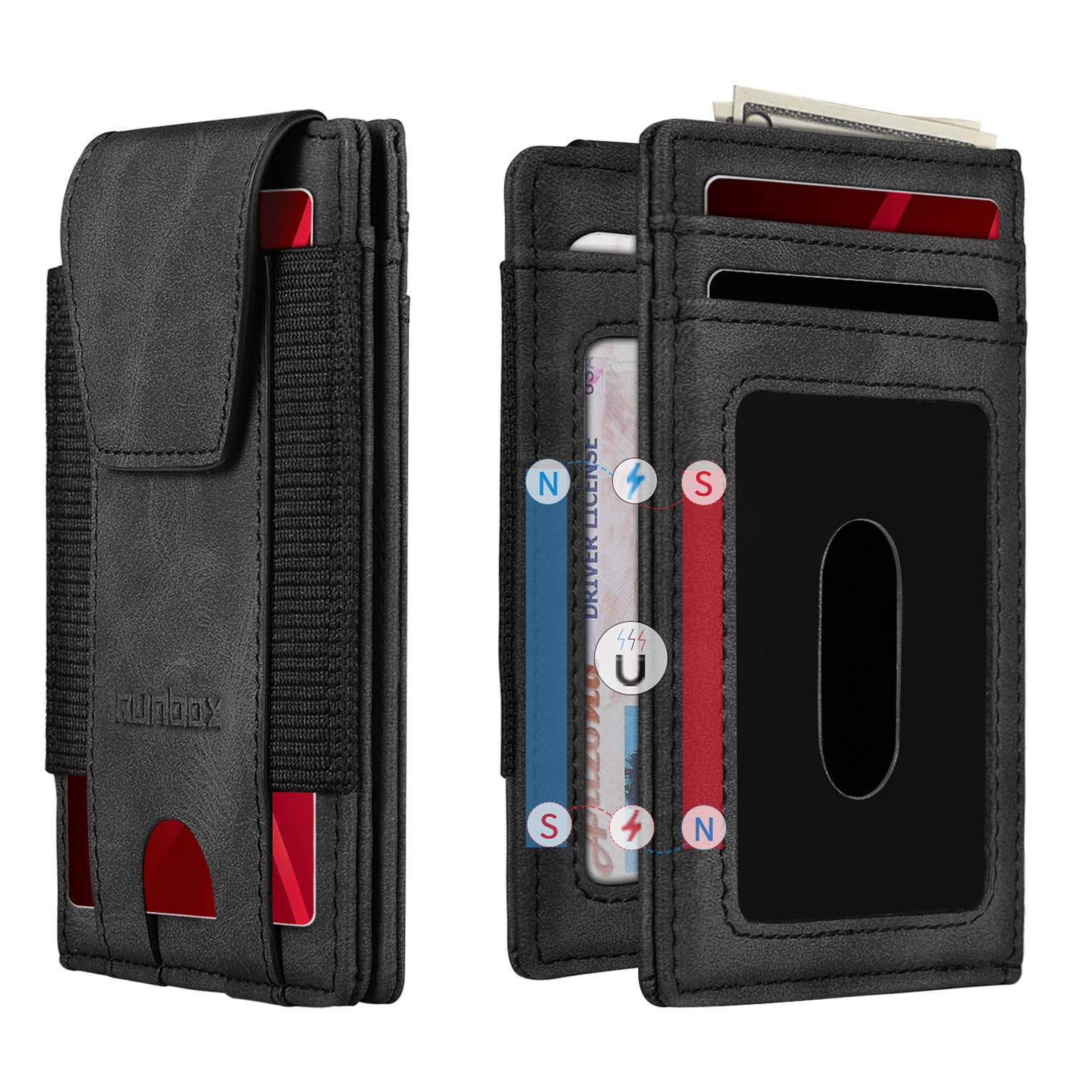 Slim Wallet for Men With 2 ID Windows Holds 10 Cards Minimalist Front - Pocket RFID - Blocking Wallets Ideal Gift Choice, CH GREY-image-43