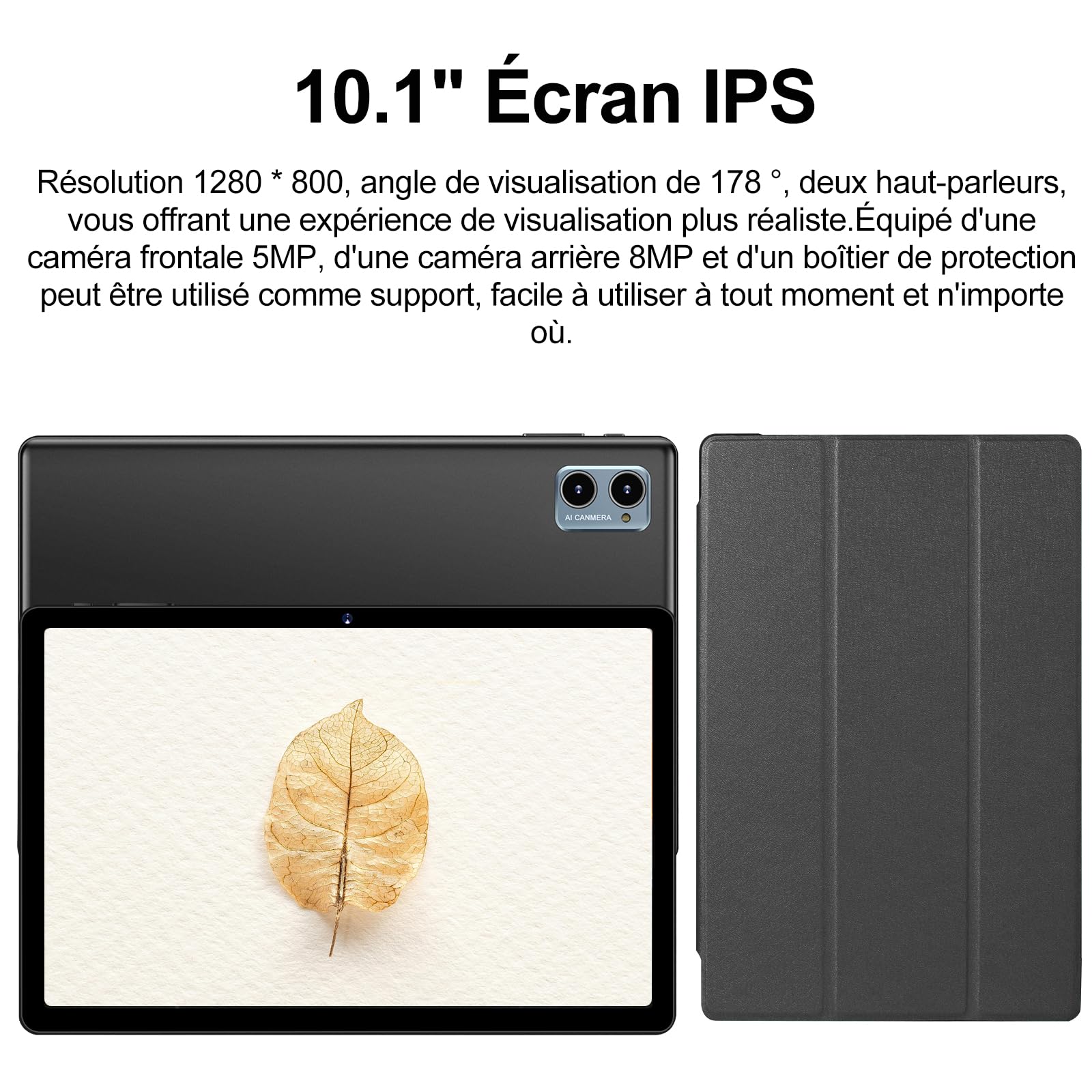 SUAAT Newest 2025 Tablet Android 14 10 Pollici 20GB RAM 128GB ROM WiFi 6, 5G+2.4G WiFi, Octa-Core, GMS Certified, Widevine L1, Bluetooth 5.0, Tablet Touch con Tastiera| Mouse| Custodia -Nero