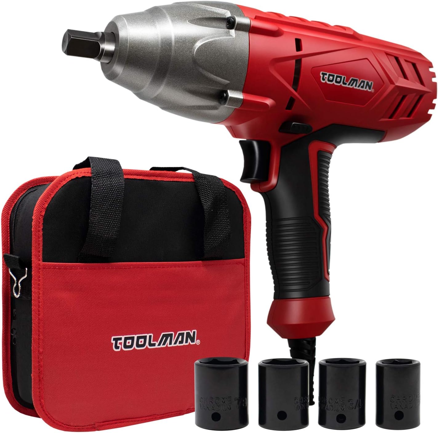 Toolman 1/2" 6.0A 3200RPM 320N.m Torque Impact Wrench For Heavy Duty DB2601
