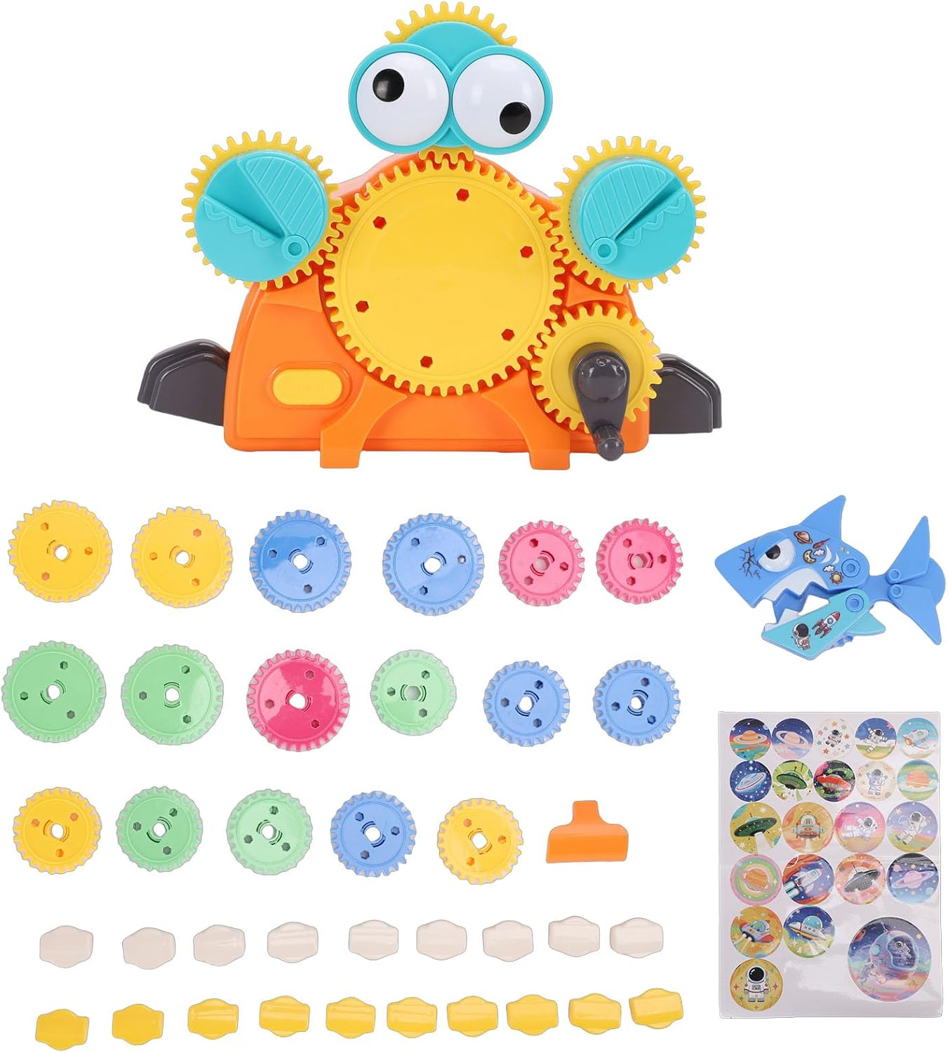 Stem Gears Toys, Creative Colorful Learning Building Blocks, Electric Manual Dual Mode Toys with Versatile Engineering Interlocking, Ideal for Kids Ages 3+