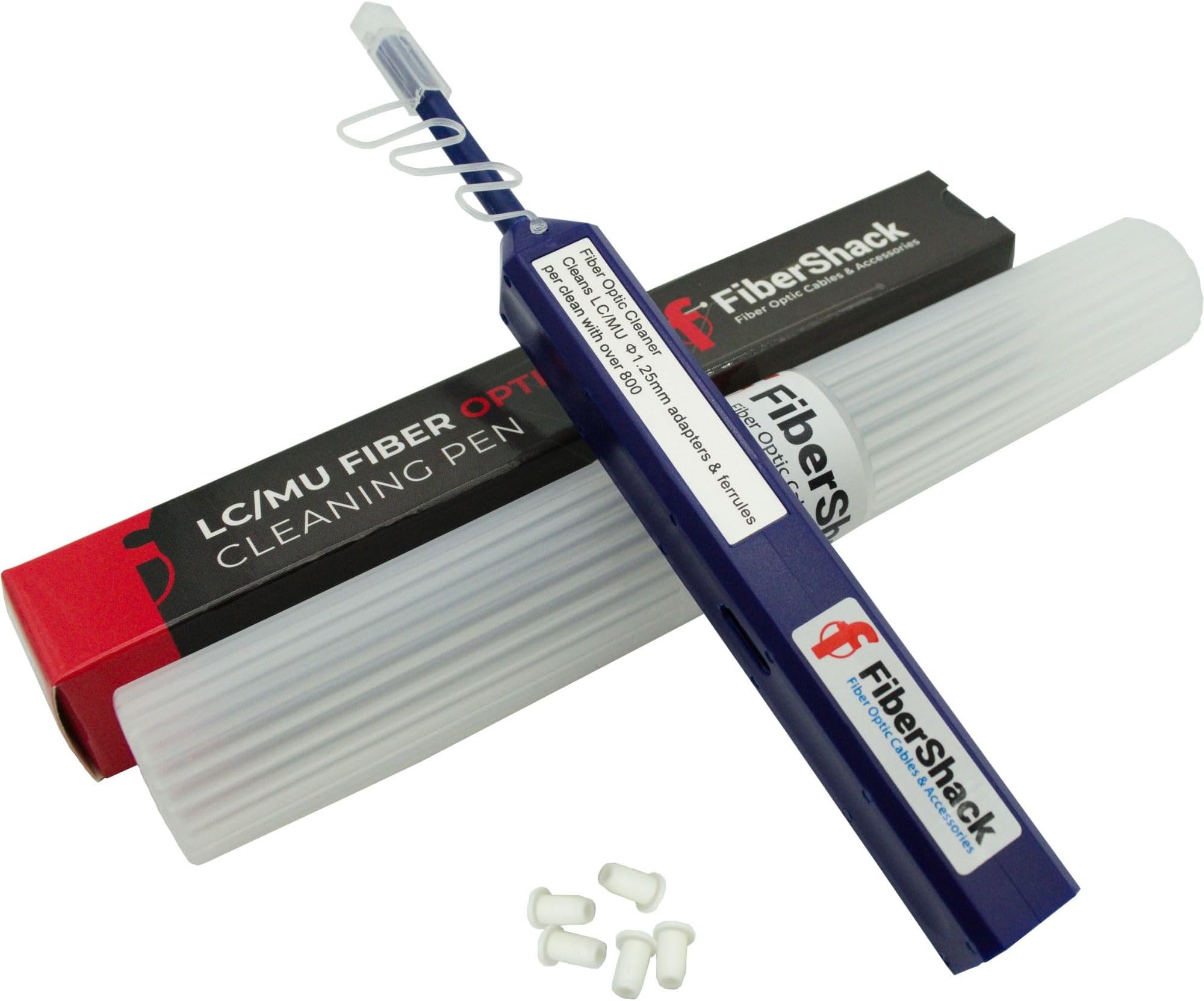 FiberShack - 1.25mm LC Fiber Cleaner Pen. 800+ Single Click Fiber Cleaner. Dual Fiber Optic Connector Cleaner & Endface Fiber Optic Cleaning Pen. Fiber LC Cleaner Comes with an Added Protection Case