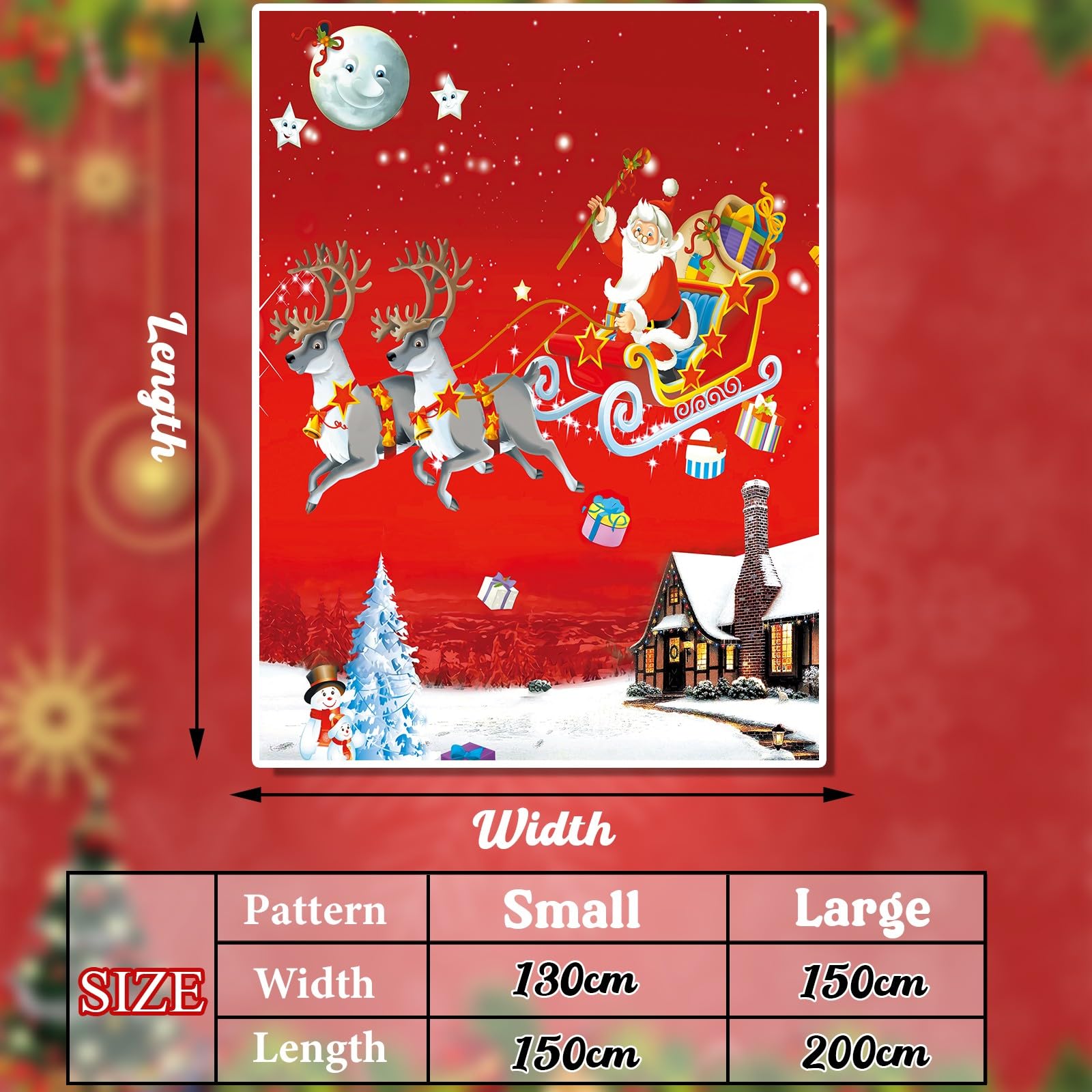 PORJDN Coperta di Natale per Divano, Coperta Morbida in Flanella, Coperta Natalizia con Motivo 3D Stampato, Morbida e Leggera per Divano, Letto, Ufficio e Viaggi all'aperto. (Stile A, 150x200cm)