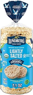 Lundberg Organic Brown Rice Cakes, Lightly Salted, Gluten-Free, Vegan, Healthy Snacks, 8.5 Oz