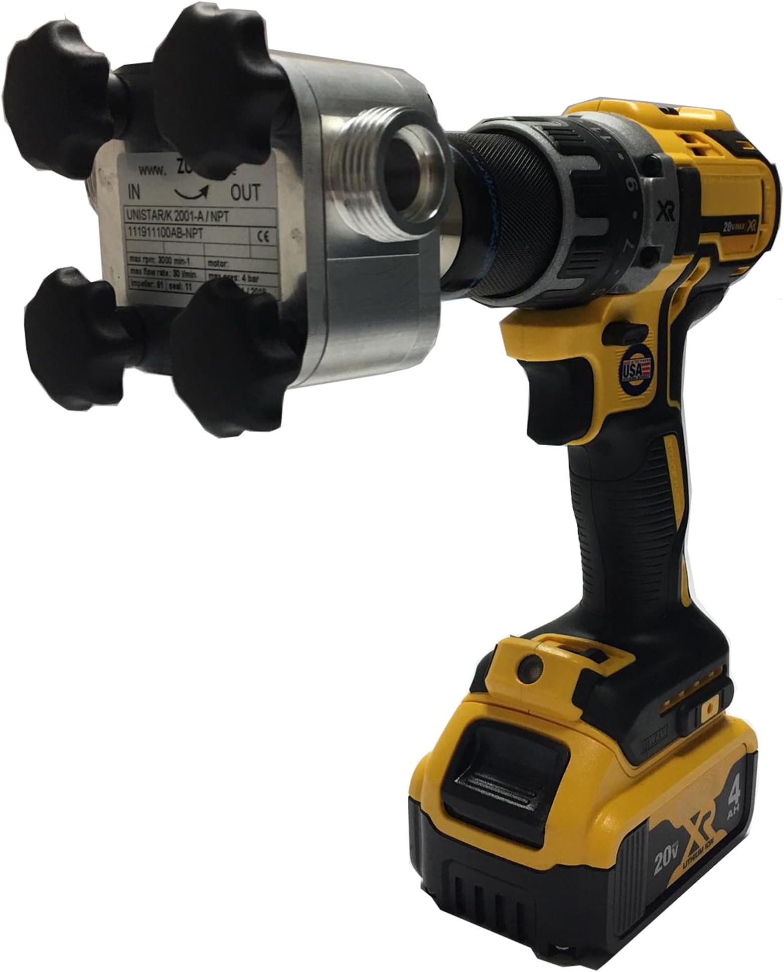 ZuwaUSA Drill Powered Pump ¾" 8 GPM - Marine Grade Aluminum