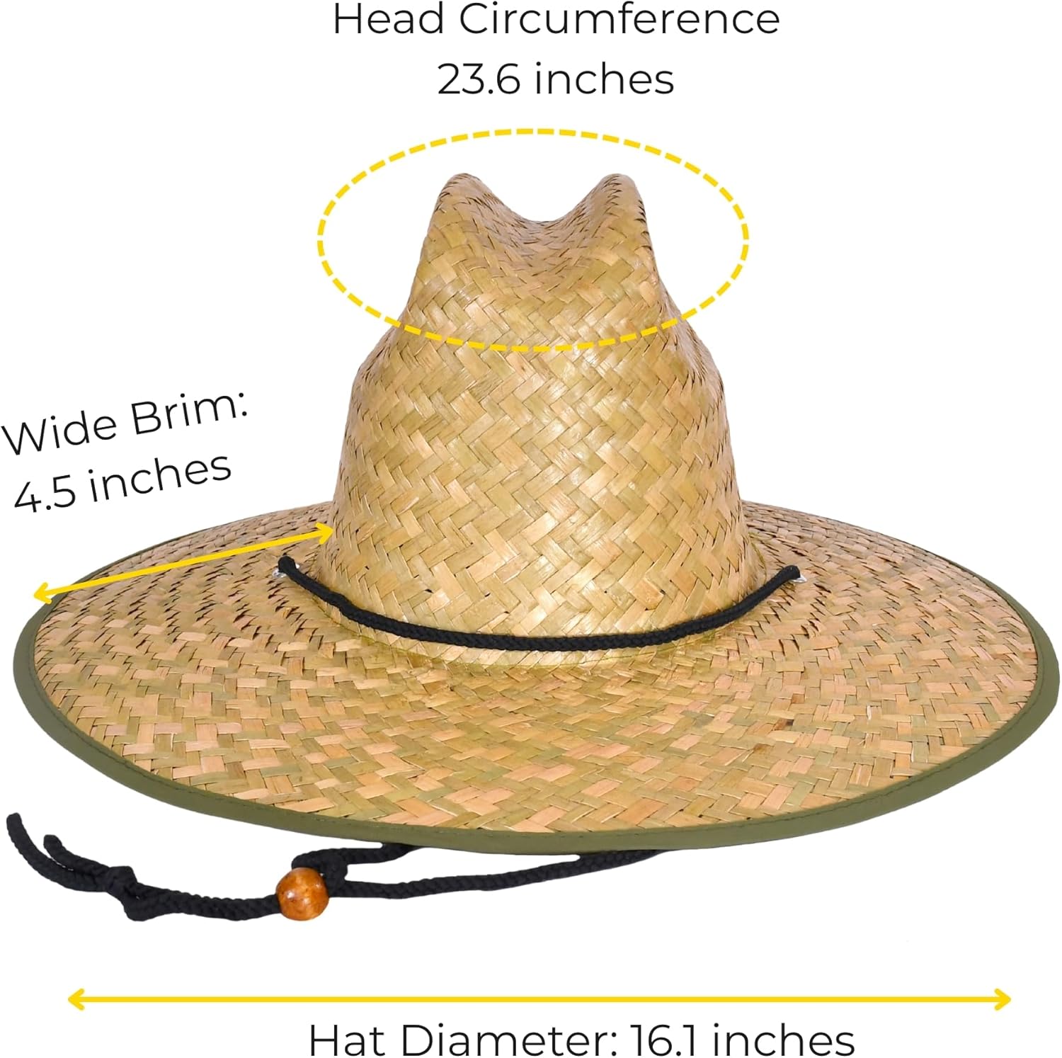 6 Pack Straw Hats for Men - Bulk Wide Brim Straw Lifeguard Hats, Natural Seagrass Sun Hat Set - Image 7