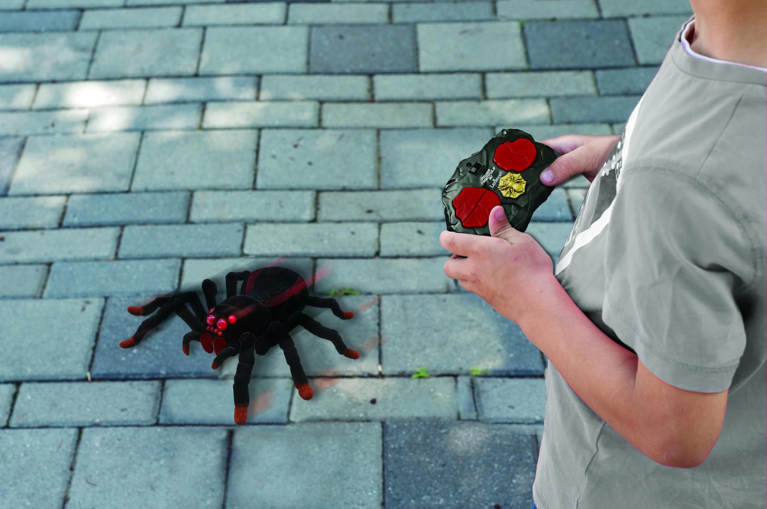 Lexibook, Ferngesteuerte realistische Tarantel/Spinne, 8 haarige Beine, 2 Mandibeln, Lichteffekte in den Augen, inkl. Fernbedienung, SPIDER01LXB, Black