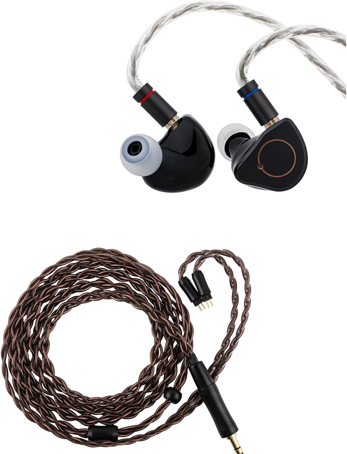 Linsoul SIMGOT SuperMix 4 1DD+1BA+1Planar+1PZT Hybrid Drivers Earphones, HiFi in Ear Monitor IEM, Wired Gaming Earbuds with OFC Silver-Plated Cable for Musician Audiophile Kiwi Ears Terras