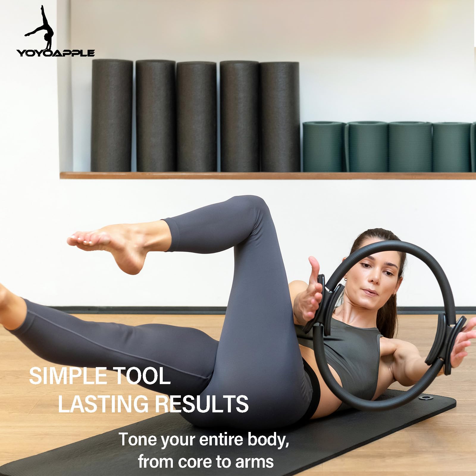 Pilates-Set für zu Hause, 11-teiliges Pilates-Set für Zuhause, Pilates-Set für Heimtraining, Damen, Pilates-Ball und Ring-Set, Pilates-Zubehör für Heimtraining