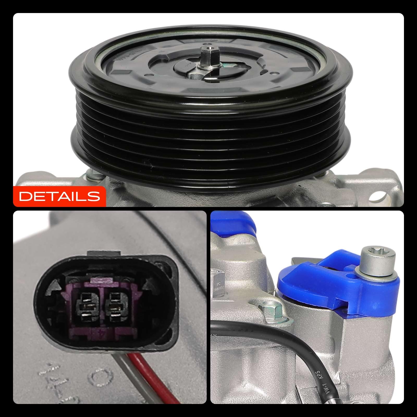 Frankberg Compresseur de climatisation avec embrayage, diesel | Compatible avec: T.r.a.n.s.p.o.r.t.e.r V Fourgon 7EA 7EH 7HA 7HH ,T.r.a.n.s.p.o.r.t.e.r V Bus 7EB 7EJ 7HB 7HJ ,