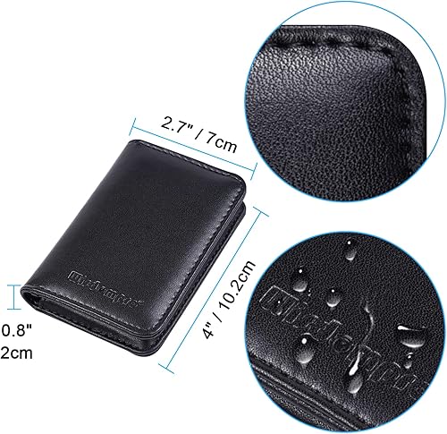 Miniatura 5 de Wisdompro Portatarjetas de visita, 2 caras, de piel sintética, con cierre magnético, para hombres y mujeres, ultra delgado y fino