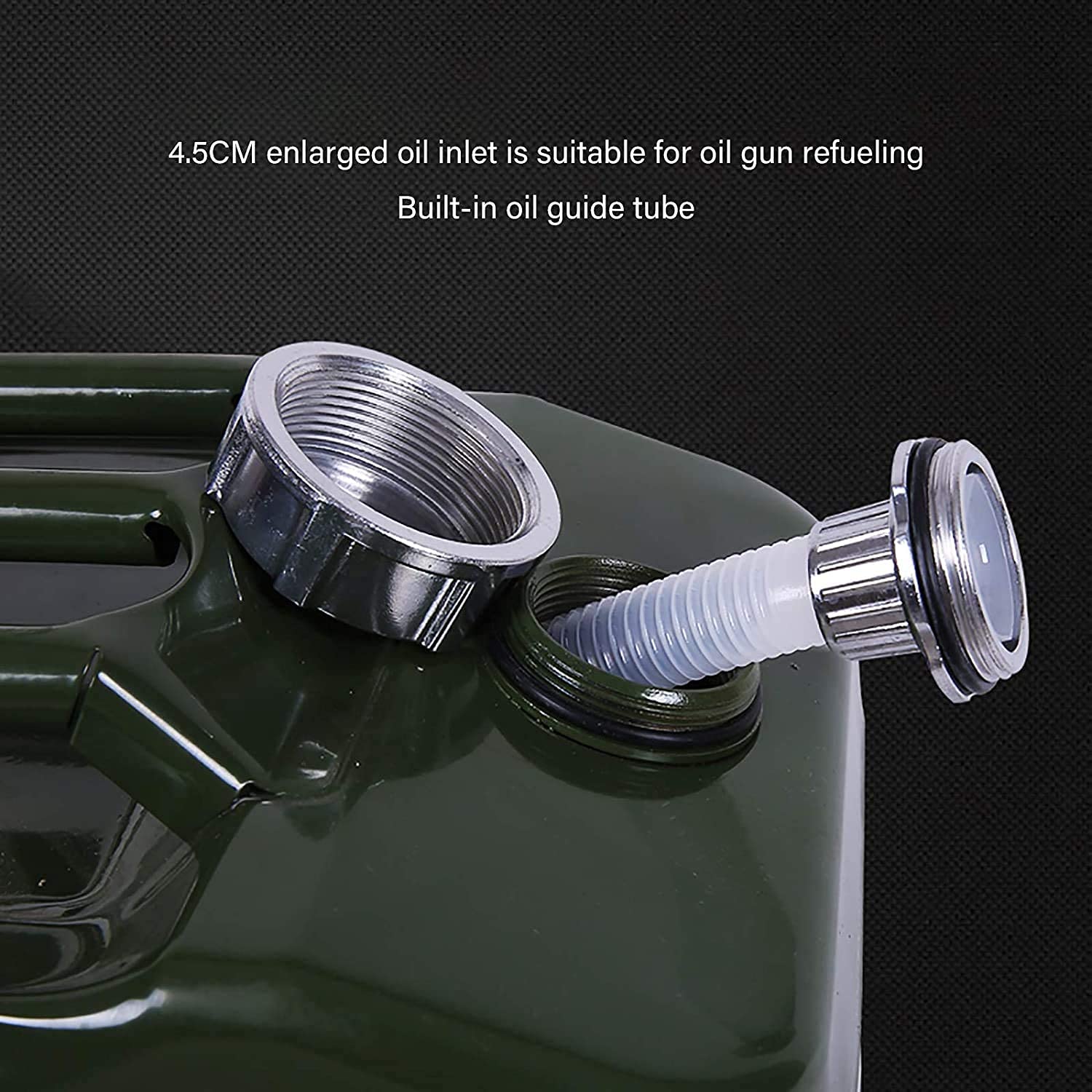 Bidón de Metal para Bidón de Gasolina y Diésel - Espesor del Cuerpo de Metal de 0,8 mm, Contenedor de Bidones de Gasolina con Tubo para Combustible Gasolina Diesel (Verde-20L)