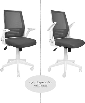 White Folding Sleeve Work Chair | Luma Office And Computer Chair (Anthracite Fabric - White)