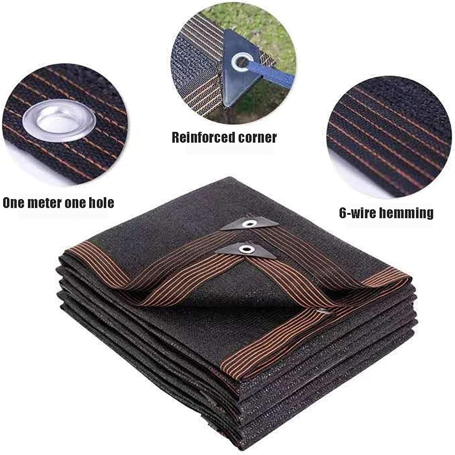 Sun Shade Cloth, 80% Shade Greenhouse Shading Net with Grommets Bungee Cords, 46 Sizes UV Resistant Thick Sunblock for Garden, Pergola, Patio Plants, Greenhouse, Chicken Coop, Outdoor (6x26ft)