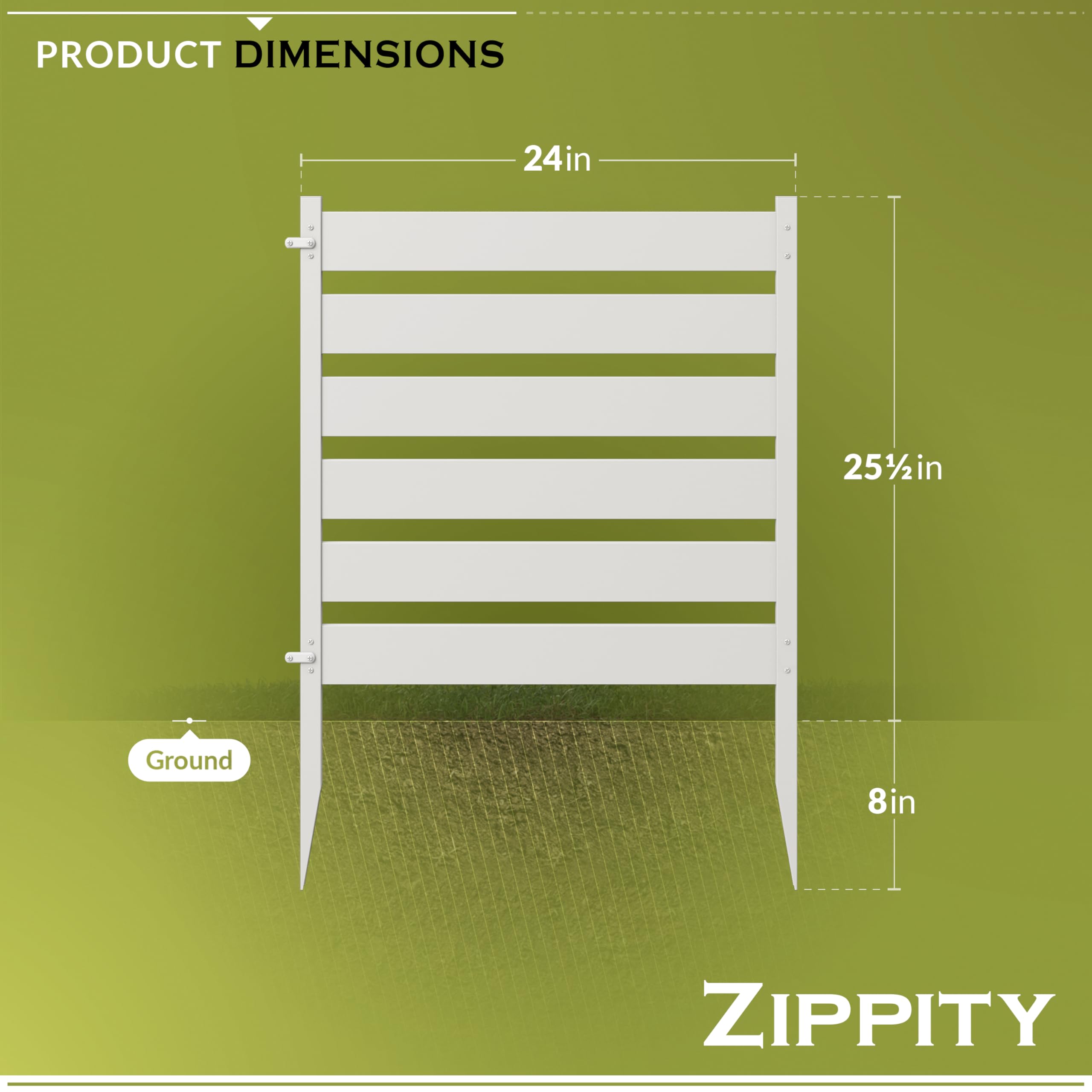 Zippity Outdoor Products Biały ZP19065 2' wys. x 5 cm szer. bez kopania winylowy zestaw ogrodzeniowy Maui (3 panele)