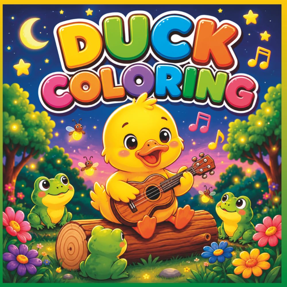 Duck Coloring Book for Kids Ages 4-8: 40 Cute, Bold and Easy Duck Coloring Pages with Fun Adventure Scenes