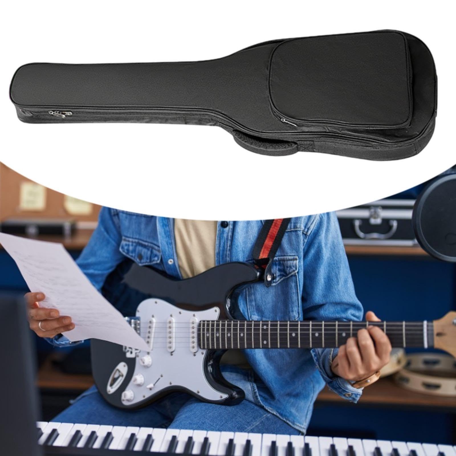 harayaa Bolsa de Guitarra Eléctrica Que Lleva La Protección de La Ropa de Oxford con Caja de Guitarra con Cremallera